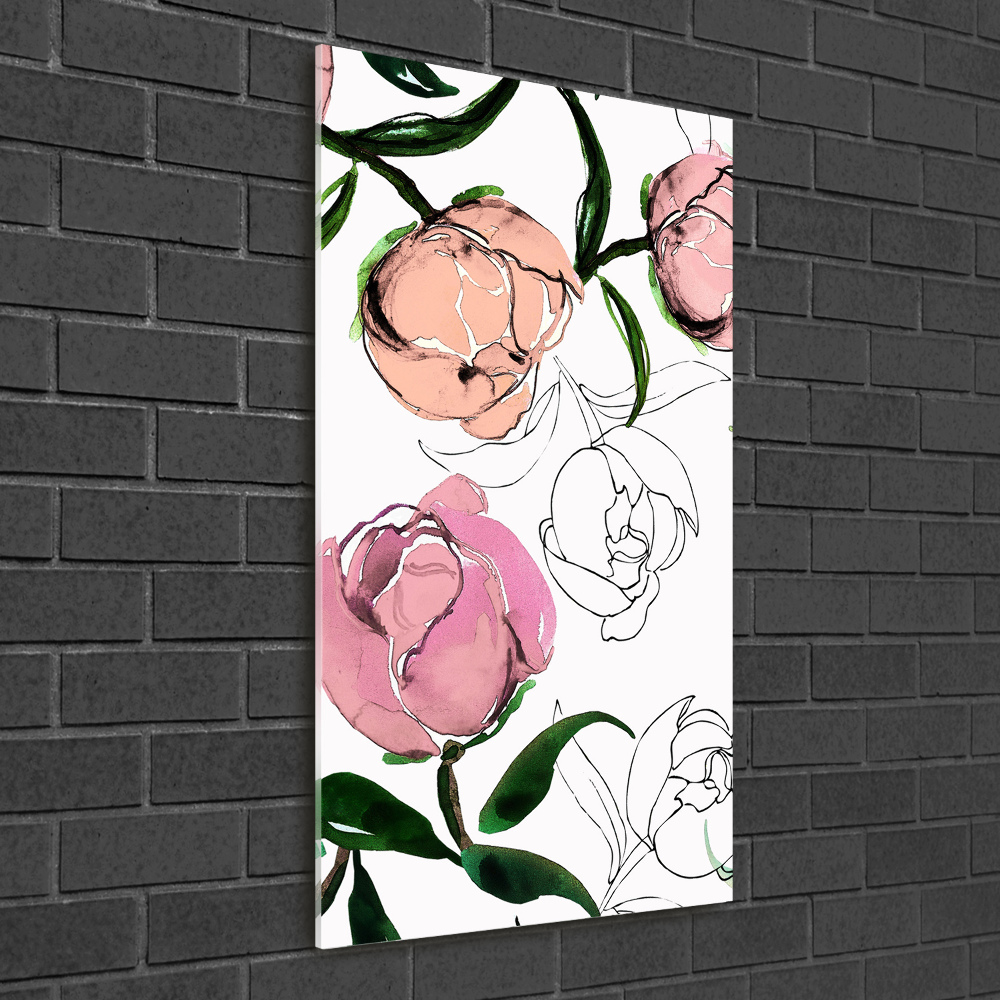 Photo kép üveg Peonies