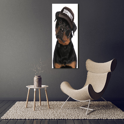 Üvegkép Rottweiler egy sapka