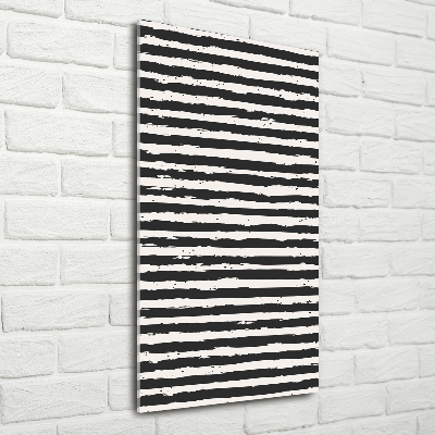 Üvegkép falra Fekete-fehér csíkos