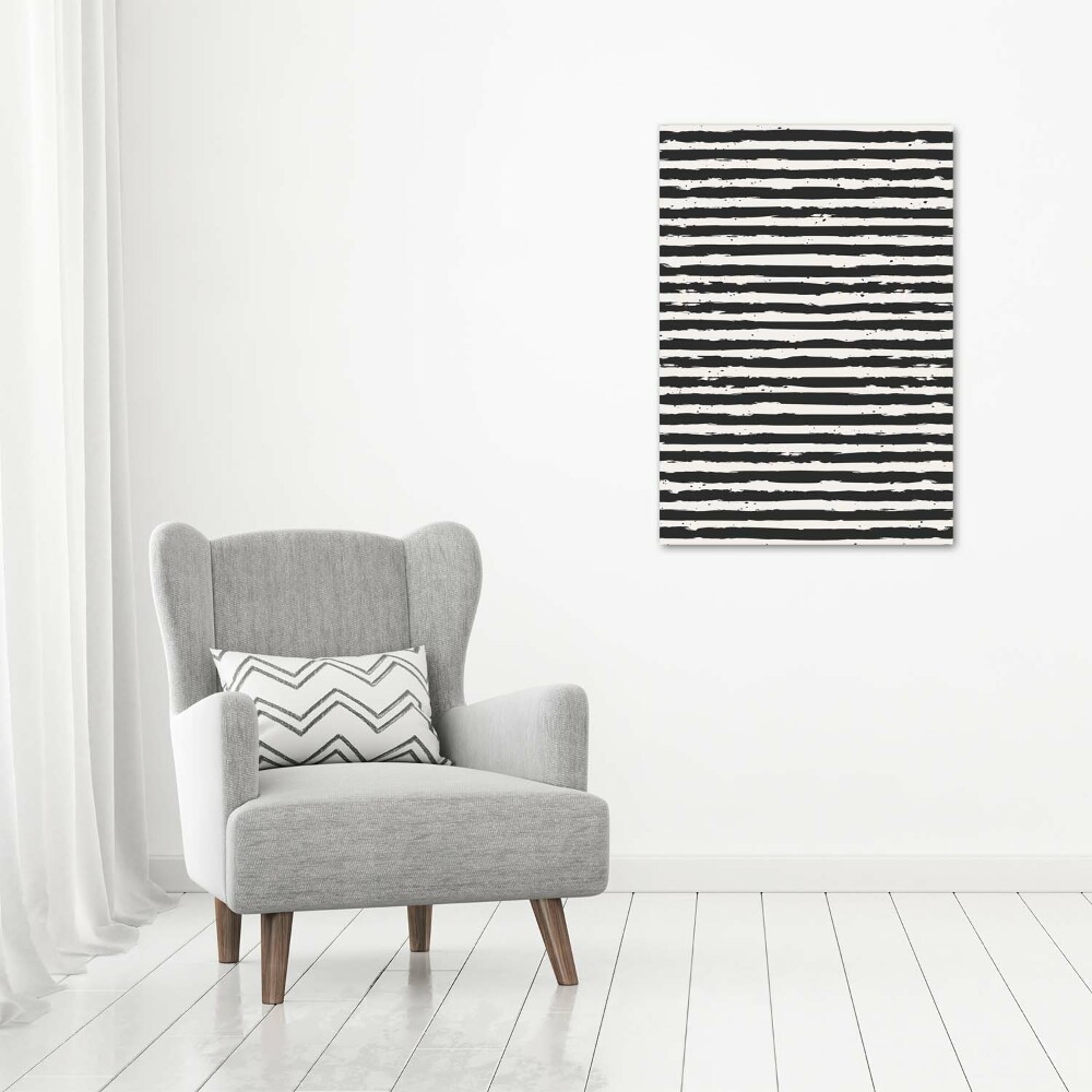 Üvegkép falra Fekete-fehér csíkos