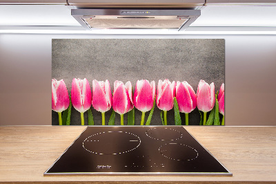 Konyhai falburkoló panel Rózsaszín tulipánok