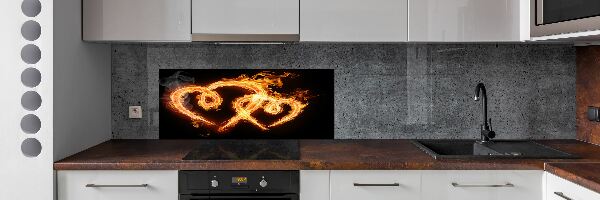 Konyhai fali panel Tüzes szív