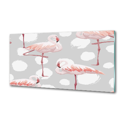 Konyhai fali panel Flamingók