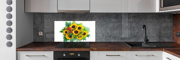 Konyhai falburkoló panel Csokor napraforgók