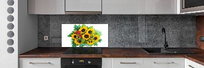 Konyhai falburkoló panel Csokor napraforgók