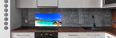 Konyhai dekorpanel Strand seychelles