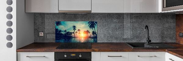 Konyhai dekorpanel Sunset tenyér