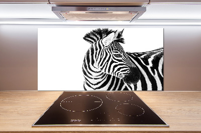 Konyhai fali panel Zebra hó