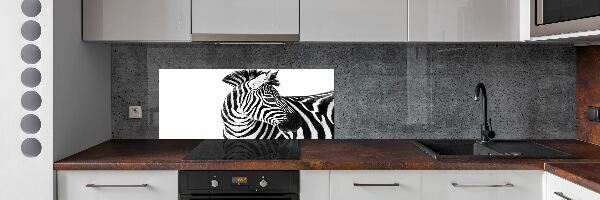 Konyhai fali panel Zebra hó