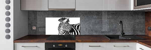 Konyhai fali panel Zebra hó