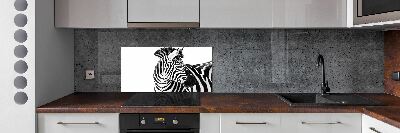 Konyhai fali panel Zebra hó