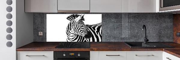 Konyhai fali panel Zebra hó