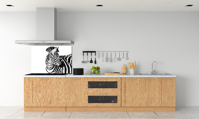 Konyhai fali panel Zebra hó