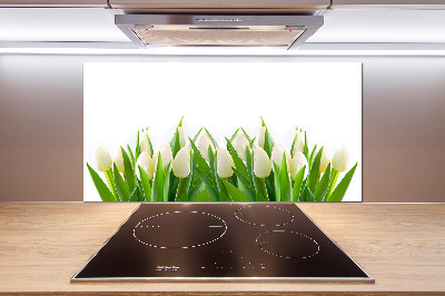 Konyhai falburkoló panel Fehér tulipán