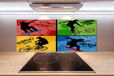 Hátfal panel konyhai Kerékpár és gördeszka