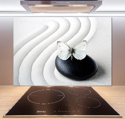 Konyhai fali panel Zen kő és pillangó