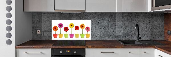 Konyhai falburkoló panel Színes gerbera