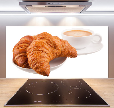 Konyhai dekorpanel Croissant és kávé