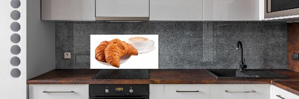 Konyhai dekorpanel Croissant és kávé