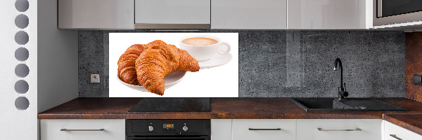 Konyhai dekorpanel Croissant és kávé