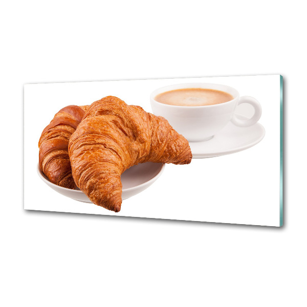 Konyhai dekorpanel Croissant és kávé