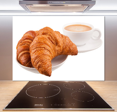 Konyhai dekorpanel Croissant és kávé