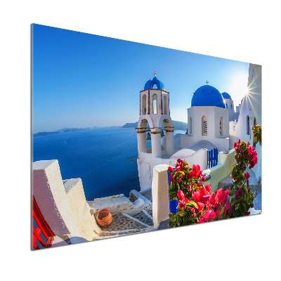 Hátfal panel konyhai Santorini, görögország