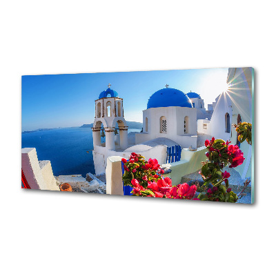 Hátfal panel konyhai Santorini, görögország