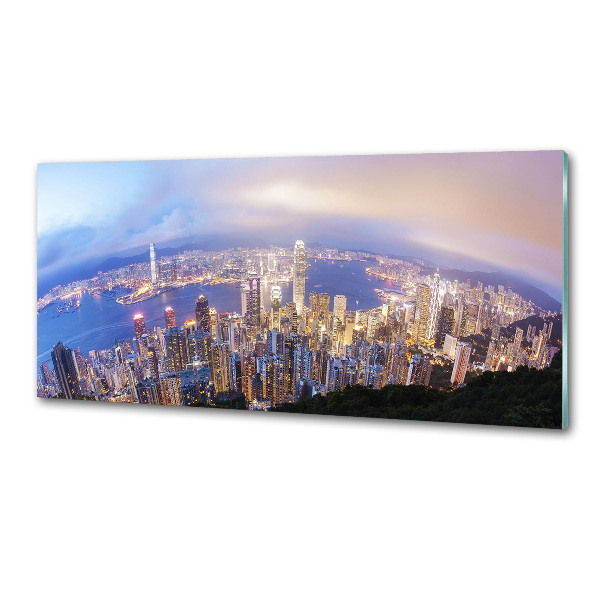 Hátfal panel konyhai Hong kong panoráma