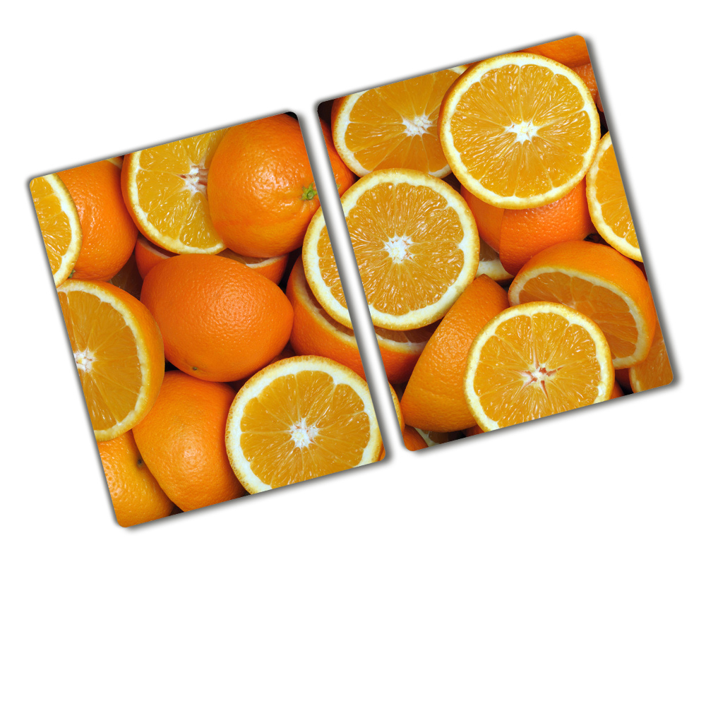 Edzett üveg vágódeszka Fele narancssárga