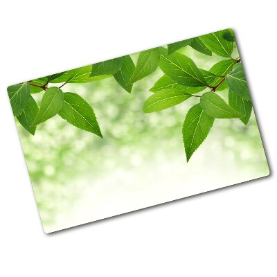 Üveg vágódeszka Zöld levelek