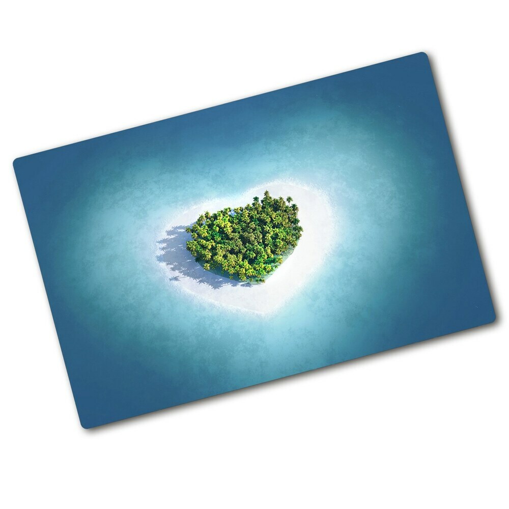 Edzett üveg vágódeszka Szív alakú sziget