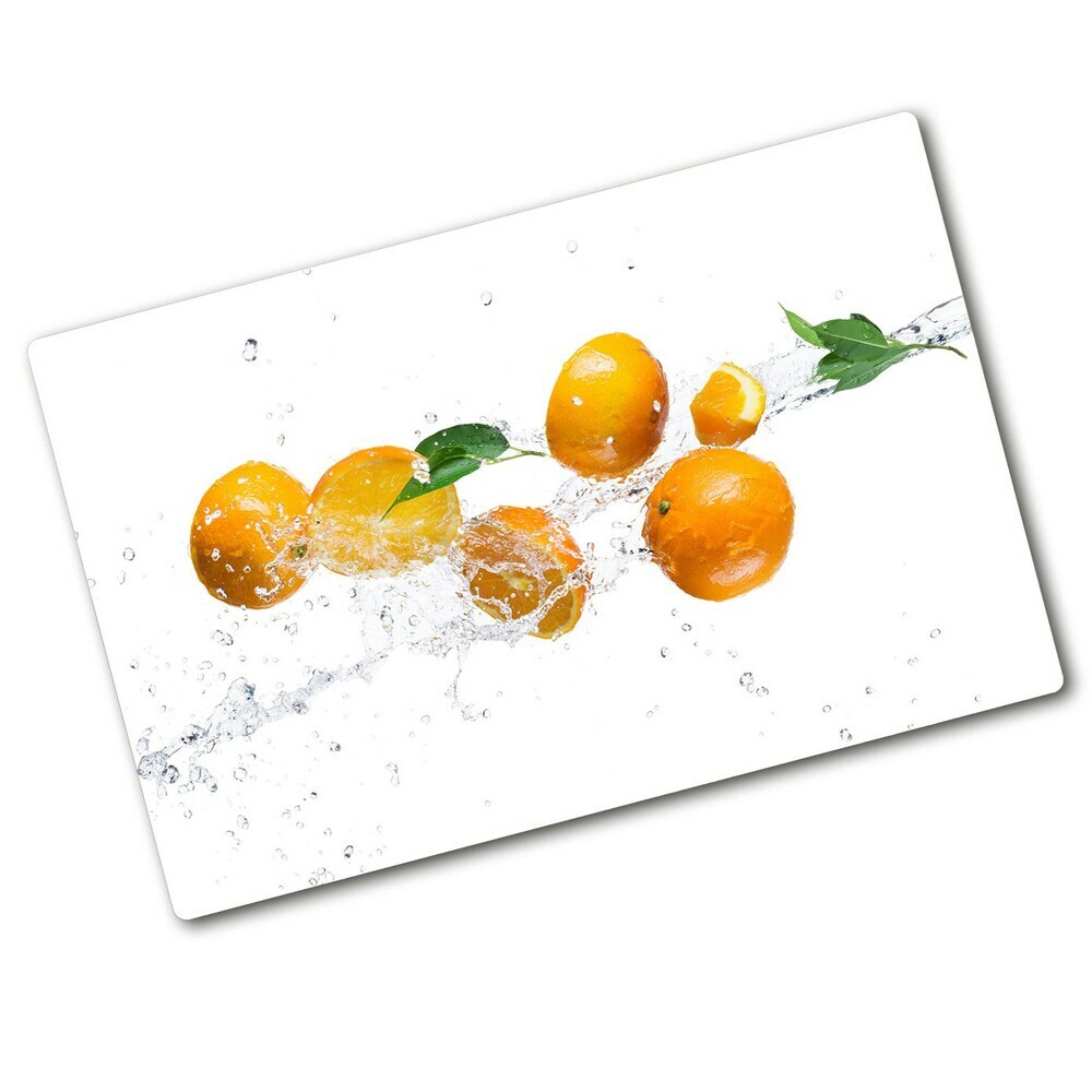 Edzett üveg vágódeszka Narancs és víz