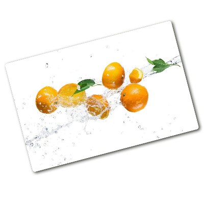 Edzett üveg vágódeszka Narancs és víz