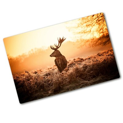 Üveg vágódeszka Deer napkelte