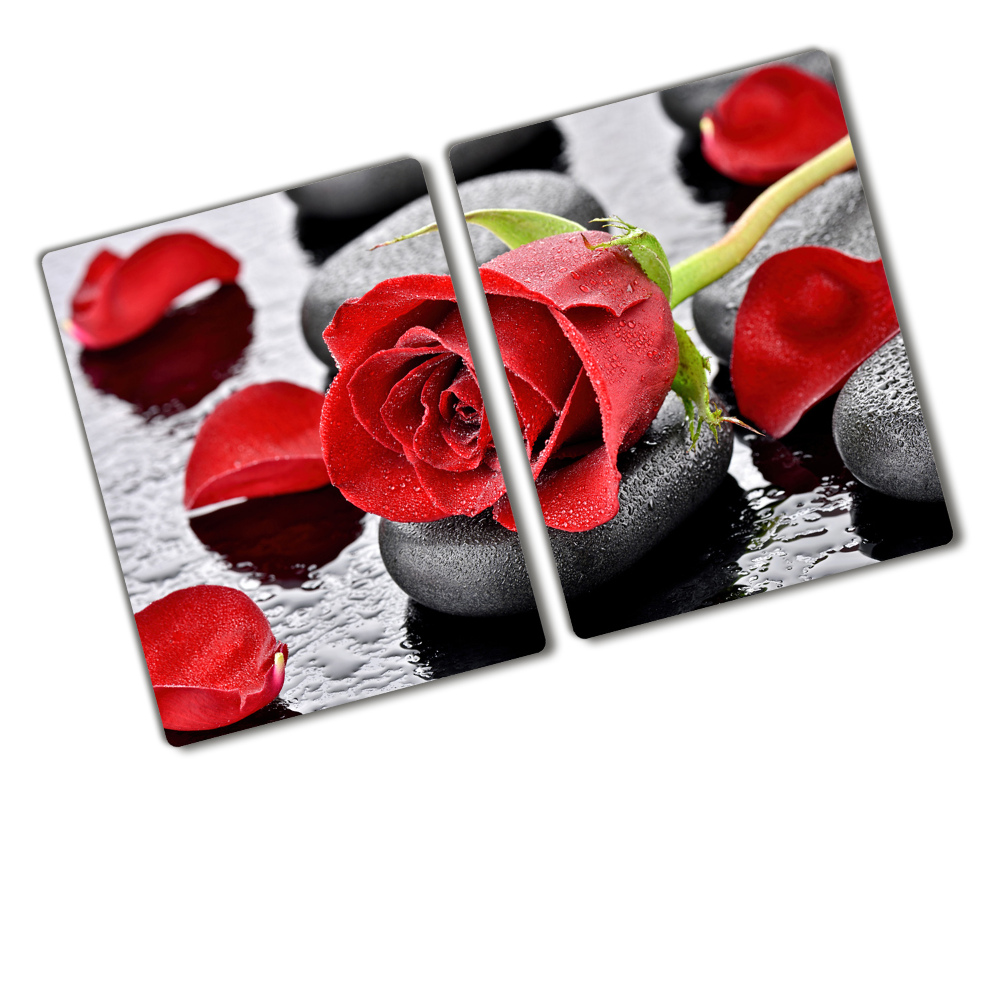 Üveg vágódeszka Vörös rózsa