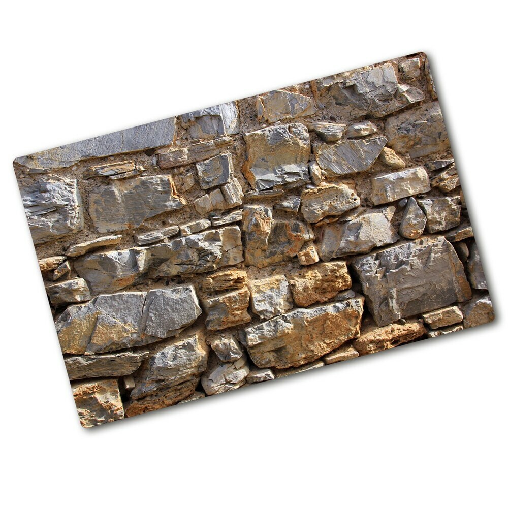 Üveg vágódeszka fényképpel Kő fal