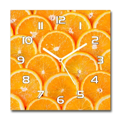 Szögletes fali üvegóra Narancs szeletek
