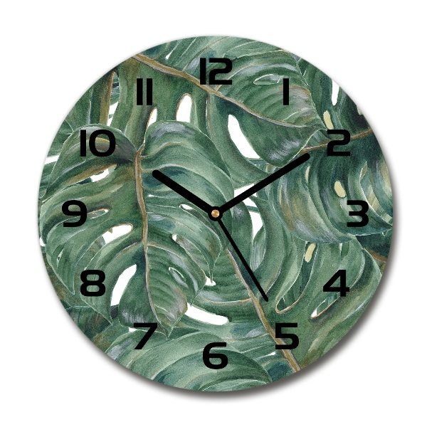 Egyedi üvegóra kerek Monstera