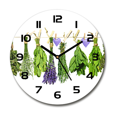 Egyedi üvegóra kerek Herbs egy húr