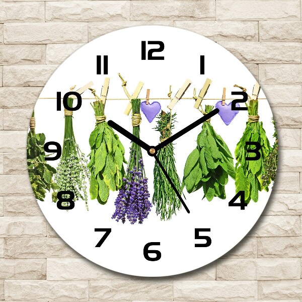 Egyedi üvegóra kerek Herbs egy húr
