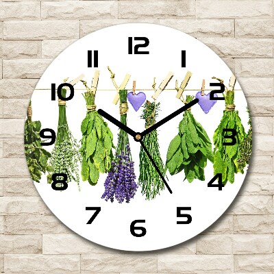 Egyedi üvegóra kerek Herbs egy húr
