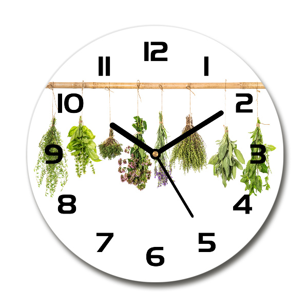 Egyedi üvegóra kerek Herbs egy húr