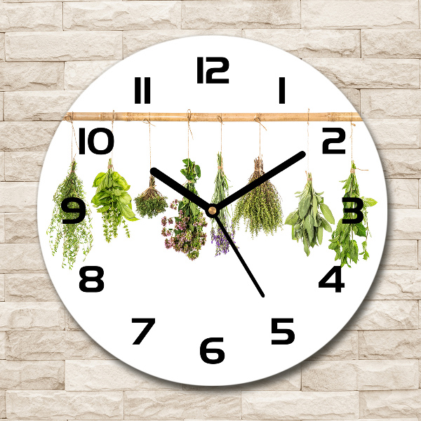 Egyedi üvegóra kerek Herbs egy húr