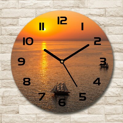 Fali üvegóra kerek Sunset tengeren