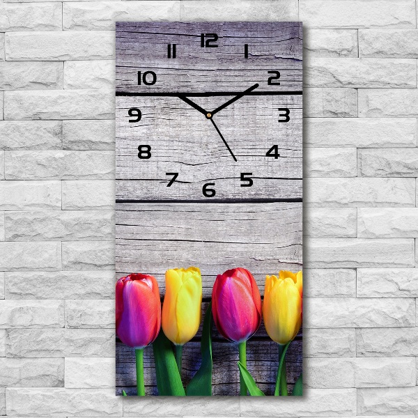 Téglalap alakú üvegóra Színes tulipán