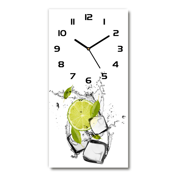 Négyszögletes fali üvegóra Lime és jég