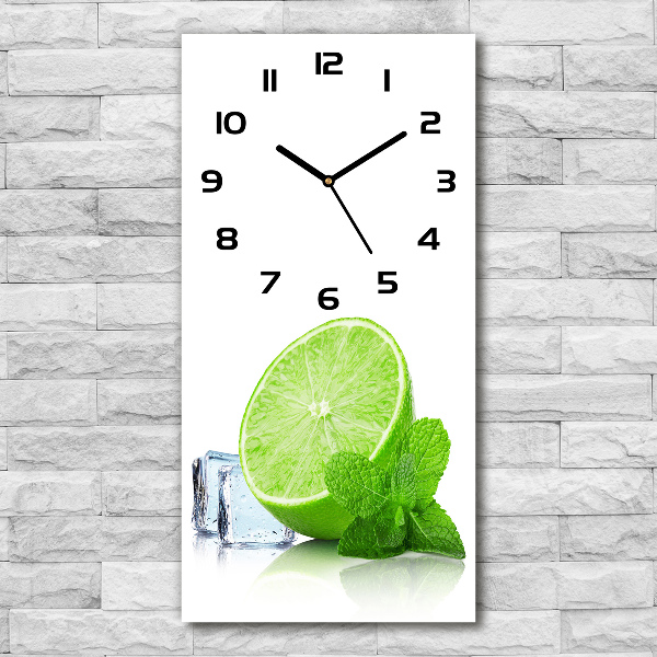 Négyszögletes fali üvegóra Lime és jég