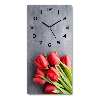 Téglalap alakú üvegóra Piros tulipánok