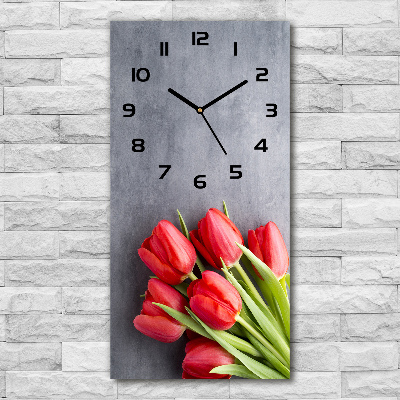 Téglalap alakú üvegóra Piros tulipánok